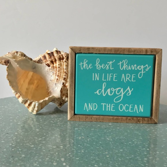 Primitives by Kathy Other - Box Sign Best Things Are Dogs And The Ocean NEW